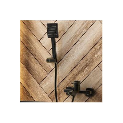 Invena Glamour bateria wannowo-prysznicowa ścienna czarny mat BW-02-004