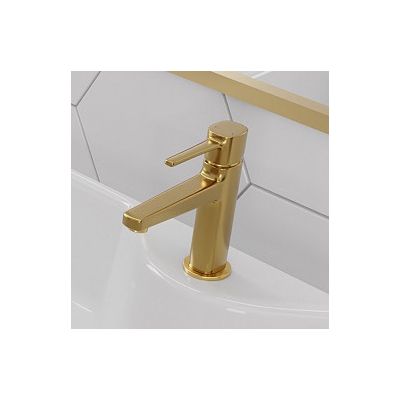 Invena Glamour bateria umywalkowa stojąca złoty połysk BU-02-009