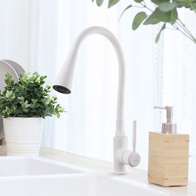 Invena Pogo Plus bateria kuchenna z elastyczną wylewką biała BZ-80-P02
