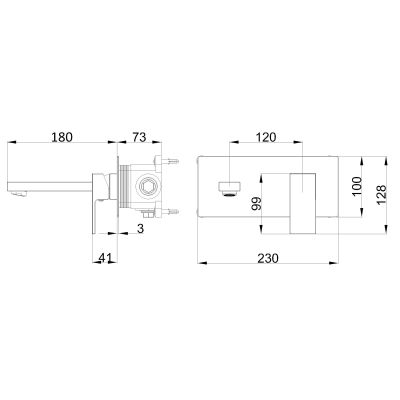 Invena Paros bateria umywalkowa podtynkowa czarna BP-09-U04