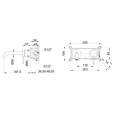 Invena Kalitea bateria umywalkowa podtynkowa chrom BP-72-U01