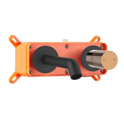 Invena Moonlight bateria umywalkowa podtynkowa czarny/gold rose BP-77-U14