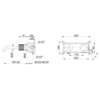 Invena Moonlight bateria umywalkowa podtynkowa czarny/gold rose BP-77-U14