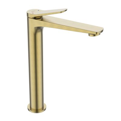 Invena Alonia bateria umywalkowa stojąca złota szczotkowana BU-70-W09