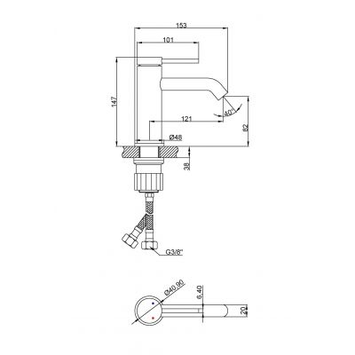 Invena Kalitea bateria umywalkowa stojąca chrom BU-72-001