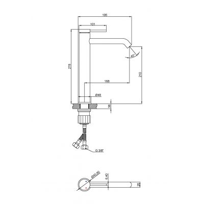 Invena Kalitea bateria umywalkowa stojąca chrom BU-72-W01