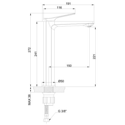 Invena Neri Plus bateria umywalkowa stojąca miedź BU-P1-W14