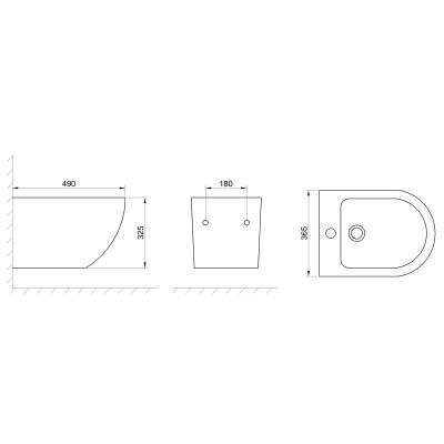 Invena Tavro bidet wiszący biały CB-71-001