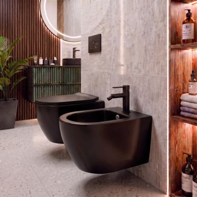 Invena Tavro bidet wiszący czarny CB-71-005