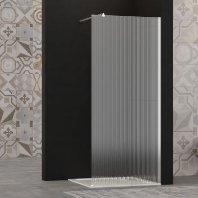Invena ścianka prysznicowa walk-in 90 cm chrom półmat/szkło ryflowane AK-32-199
