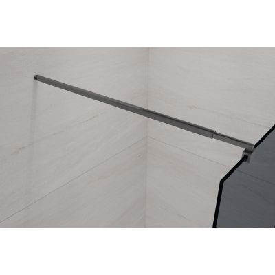 Invena ścianka prysznicowa walk-in 110 cm czarny półmat/szkło grafitowe AK-32-113