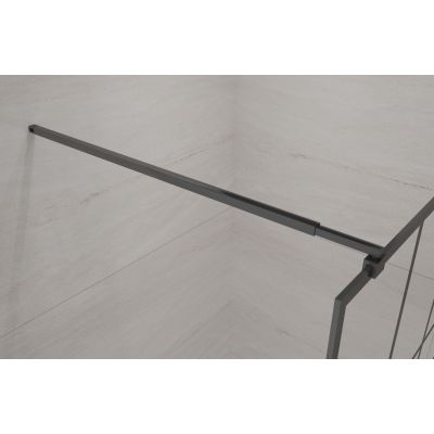 Invena ścianka prysznicowa walk-in 110 cm czarny półmat/szkło przezroczyste AK-32-117