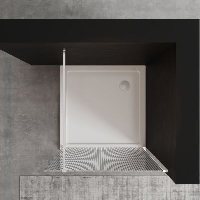 Invena ścianka prysznicowa walk-in 110 cm chrom półmat/szkło ryflowane AK-32-119