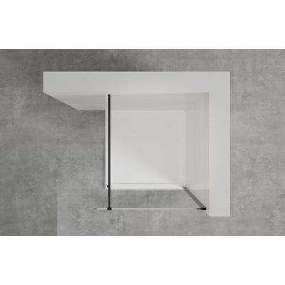 Invena ścianka prysznicowa walk-in 120 cm czarny półmat/szkło przezroczyste AK-32-121