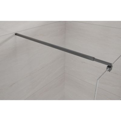 Invena ścianka prysznicowa walk-in 120 cm czarny półmat/szkło przezroczyste AK-32-121