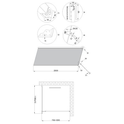 Invena ścianka prysznicowa walk-in 120 cm czarny półmat/szkło grafitowe AK-32-123