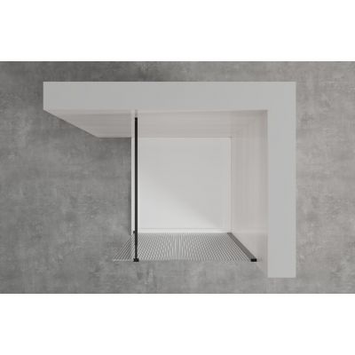 Invena ścianka prysznicowa walk-in 120 cm czarny półmat/szkło ze wzorem AK-32-125