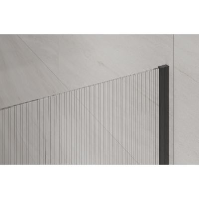 Invena ścianka prysznicowa walk-in 120 cm czarny półmat/szkło ze wzorem AK-32-125