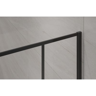 Invena ścianka prysznicowa walk-in 120 cm czarny półmat/szkło przezroczyste AK-32-127