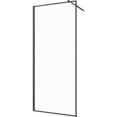 Invena ścianka prysznicowa walk-in 120 cm czarny półmat/szkło przezroczyste AK-32-128