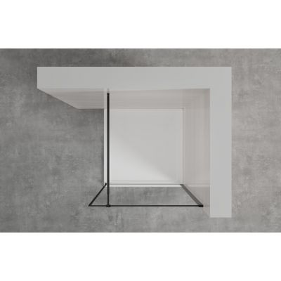 Invena ścianka prysznicowa walk-in 120 cm czarny półmat/szkło przezroczyste AK-32-128
