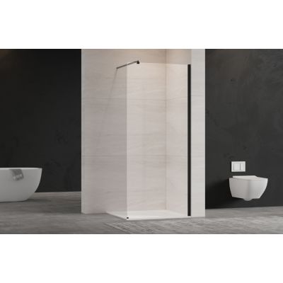 Invena ścianka prysznicowa walk-in 80 cm czarny półmat/szkło przezroczyste AK-32-181