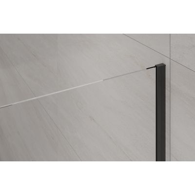 Invena ścianka prysznicowa walk-in 80 cm czarny półmat/szkło przezroczyste AK-32-181