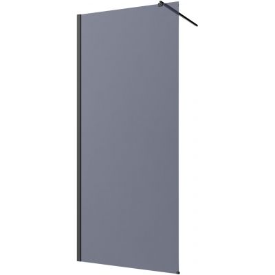 Invena ścianka prysznicowa walk-in 80 cm czarny półmat/szkło grafitowe AK-32-183