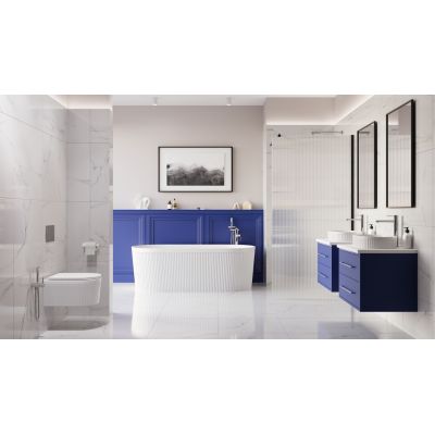 Invena ścianka prysznicowa walk-in 80 cm czarny półmat/szkło ze wzorem AK-32-185