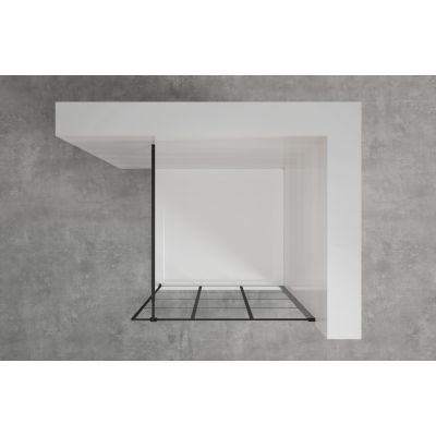 Invena ścianka prysznicowa walk-in 80 cm czarny półmat/szkło przezroczyste AK-32-187