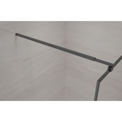 Invena ścianka prysznicowa walk-in 80 cm czarny półmat/szkło przezroczyste AK-32-188