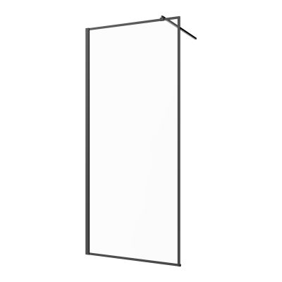 Invena ścianka prysznicowa walk-in 80 cm czarny półmat/szkło przezroczyste AK-32-188