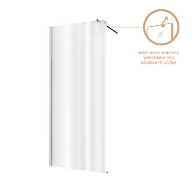 Invena ścianka prysznicowa walk-in 80 cm chrom półmat/szkło ryflowane AK-32-189
