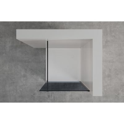 Invena ścianka prysznicowa walk-in 90 cm czarny półmat/szkło grafitowe AK-32-193