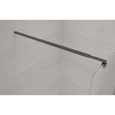 Invena ścianka prysznicowa walk-in 90 cm czarny półmat/szkło ze wzorem AK-32-195