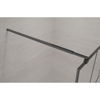 Invena ścianka prysznicowa walk-in 90 cm czarny półmat/szkło ze wzorem AK-32-197