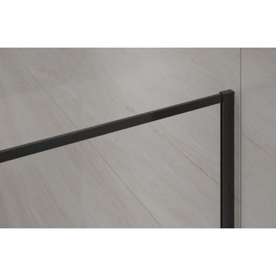 Invena ścianka prysznicowa walk-in 90 cm czarny półmat/szkło przezroczyste AK-32-198