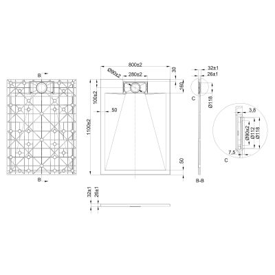 Invena Alvero brodzik prostokątny 110x80 cm biały AK-7B-811