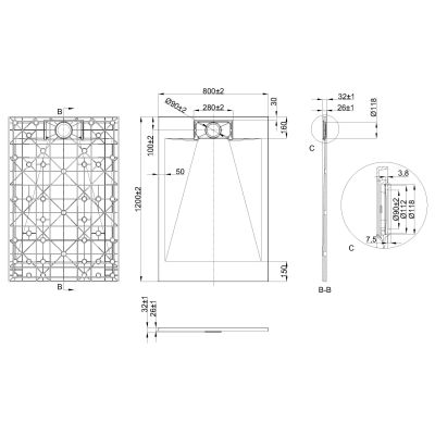 Invena Alvero brodzik prostokątny 120x80 cm biały AK-7B-812