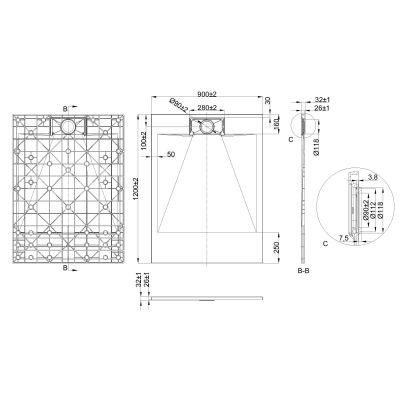 Invena Alvero Trend brodzik prostokątny 120x90 cm czarny AK-7C-912