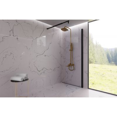 Invena Glamour zestaw wannowo-prysznicowy ścienny z deszczownicą złoty AU-05-B09
