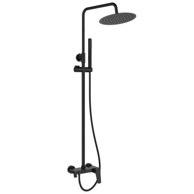Invena Alonia zestaw prysznicowy ścienny z deszczownicą czarny AU-70-D04