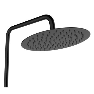 Invena Alonia zestaw prysznicowy ścienny z deszczownicą czarny AU-70-D04