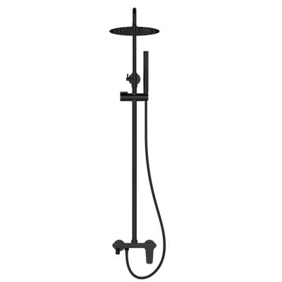 Invena Alonia zestaw prysznicowy ścienny z deszczownicą czarny AU-70-D04