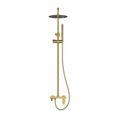 Invena Alonia zestaw prysznicowy ścienny z deszczownicą złoty AU-70-D09