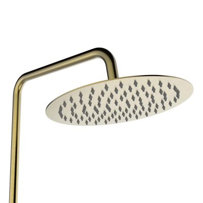 Invena Alonia zestaw prysznicowy ścienny z deszczownicą złoty AU-70-D09