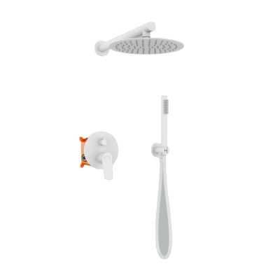 Invena Alonia zestaw prysznicowy podtynkowy z deszczownicą biały BS-70-002