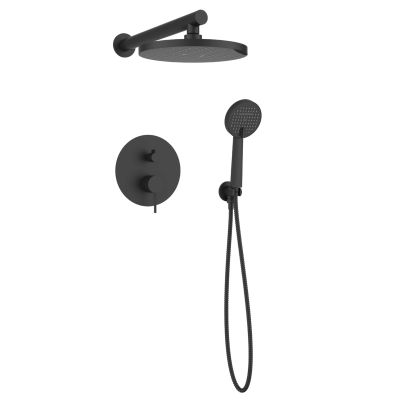 Invena Kalitea zestaw prysznicowy podtynkowy z deszczownicą czarny BS-72-004
