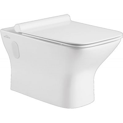 Invena Nyks miska wisząca WC bez kołnierza z deską wolnoopadającą biała CE-61-001