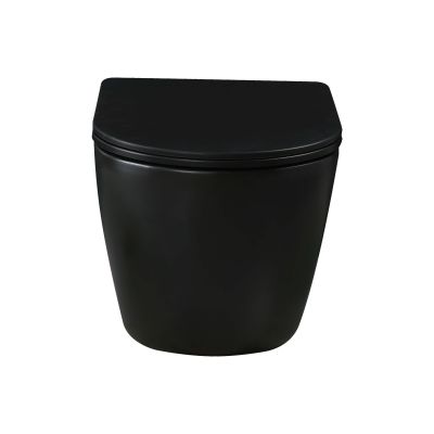 Invena Tavro miska WC z deską wolnoopadającą wisząca bez kołnierza czarny mat CE-71-005